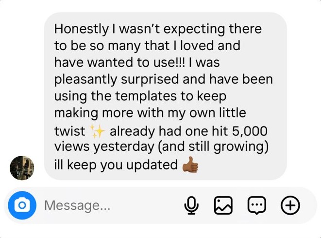 Message: one post hit 5,000 views